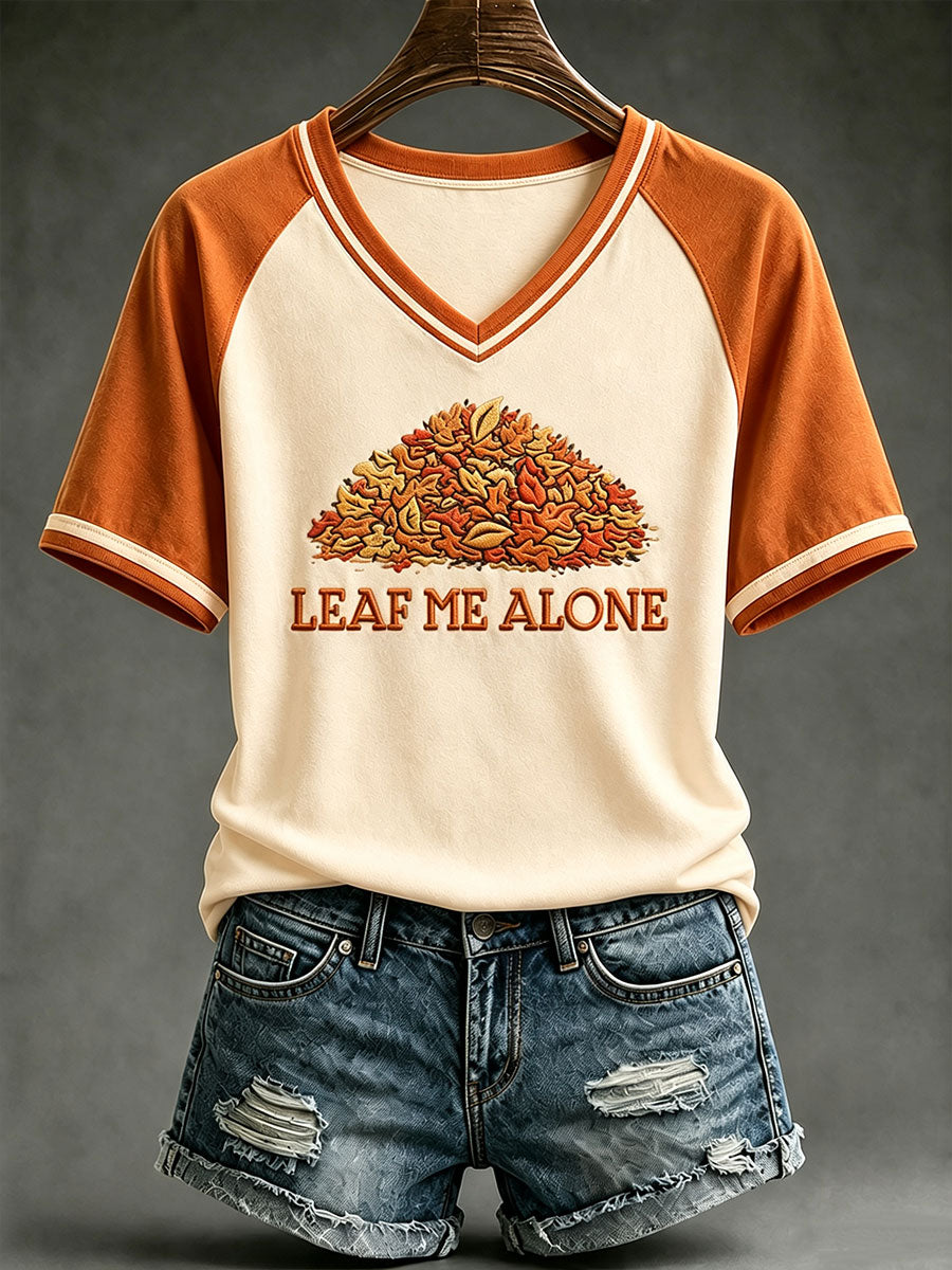 Women's Leaf Me Alone V-neck T-shirt