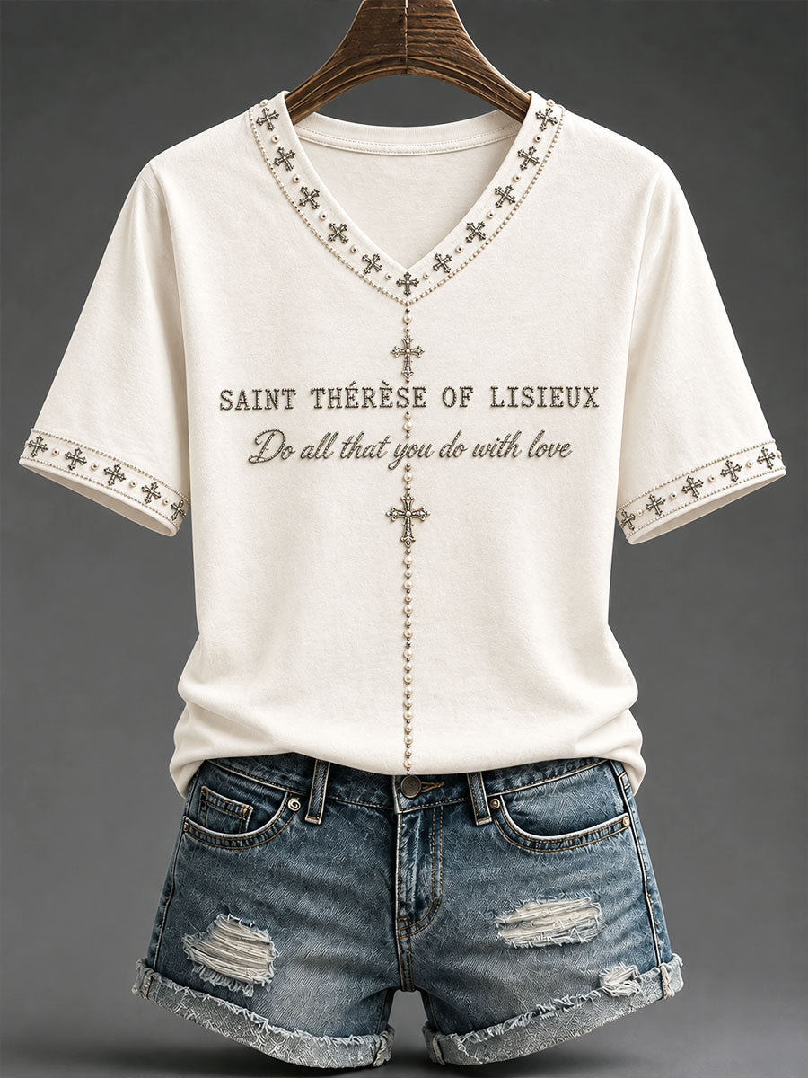 Women's St. Thérèse of Lisieux Catholic Faith Casual T-shirt