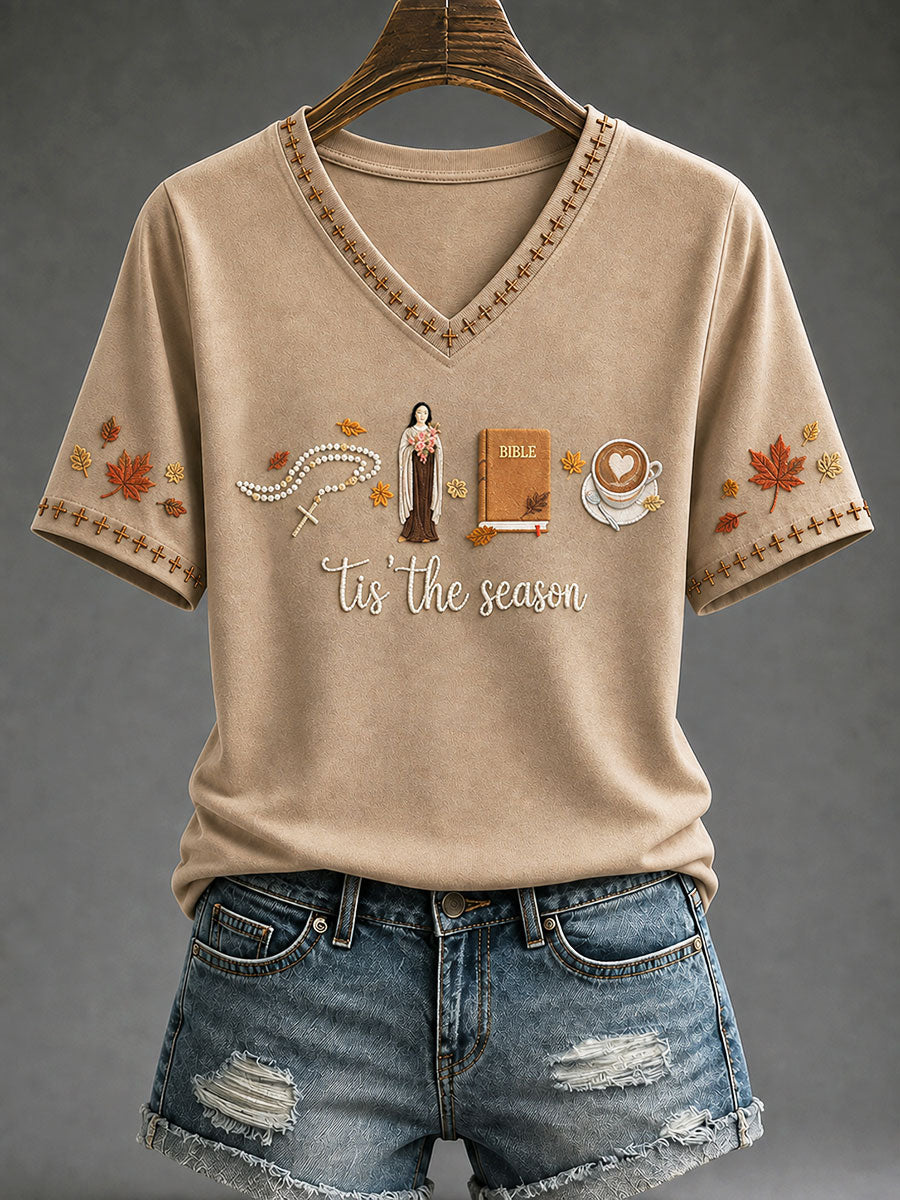 Women's Fall Catholic Faith Casual T-shirt