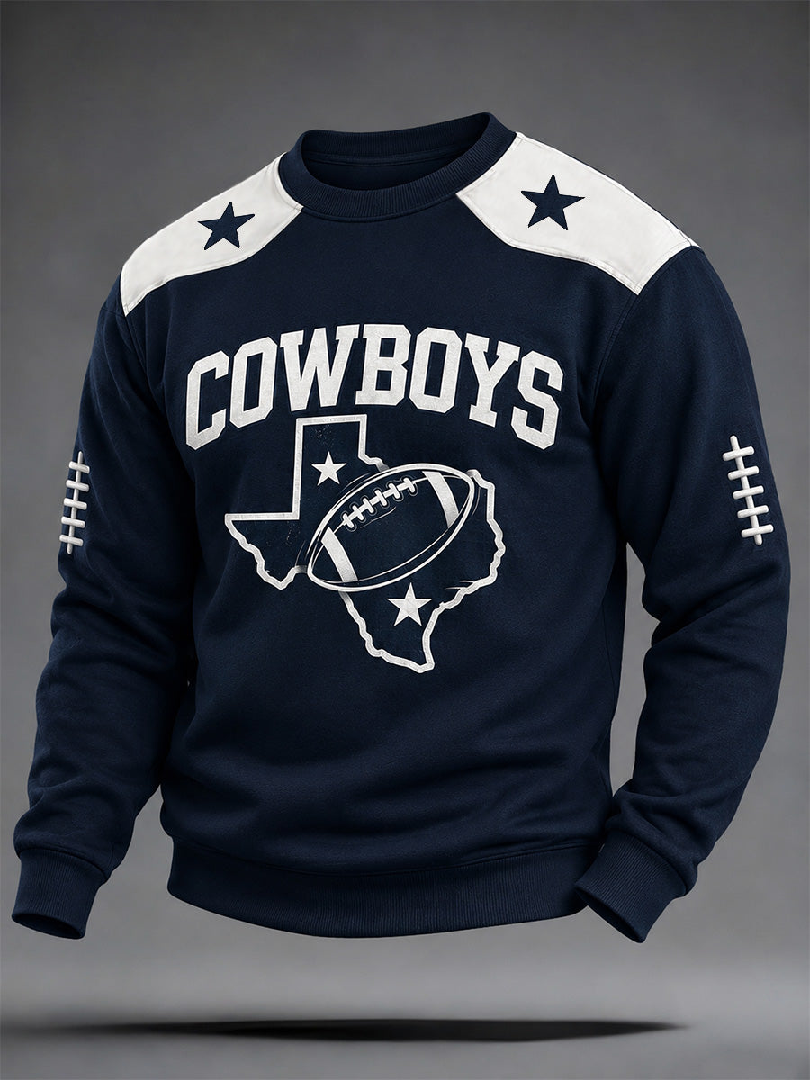Men's Football Gameday Gift For Football Fans Casual Long Sleeve Top