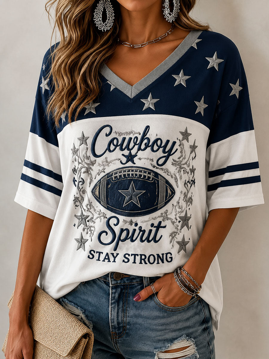 Women’s Rugby Dallas Printed Casual T-Shirt
