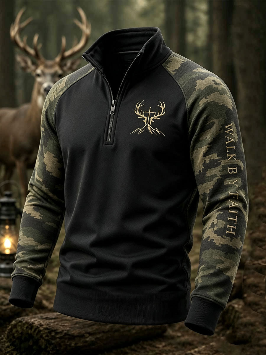 Men's Vintage Traditional Reindeer Pattern Western Sweatshirt