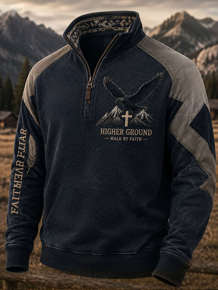 Men's Vintage Western Zip-Up Hoodie