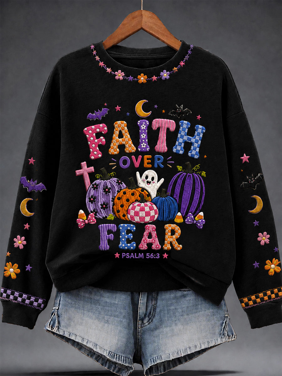 Women's "FAITH OVER FEAR" Print Sweatshirt