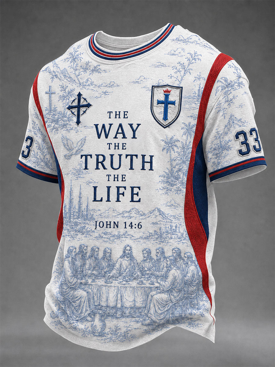 Men's 'The Way, The Truth, and The Life' Printed Casual T-Shirt