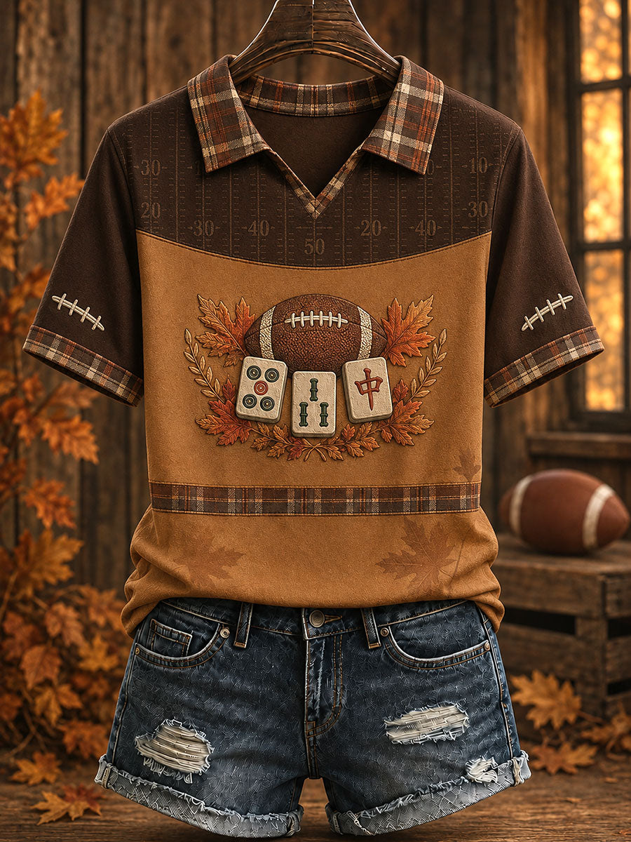 Women's Autumn Rugby Mahjong Tops