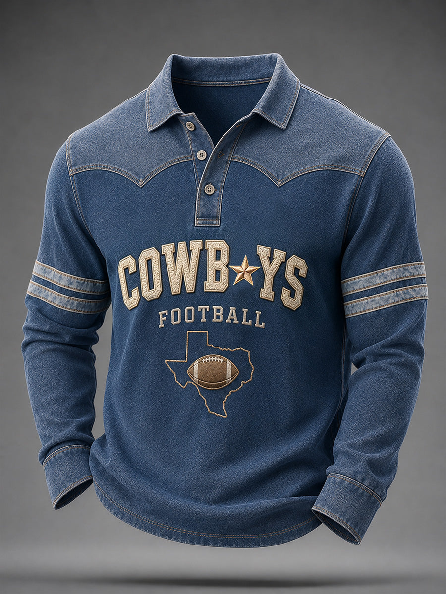 Men's Football Gameday Gift For Football Fans Casual Polo