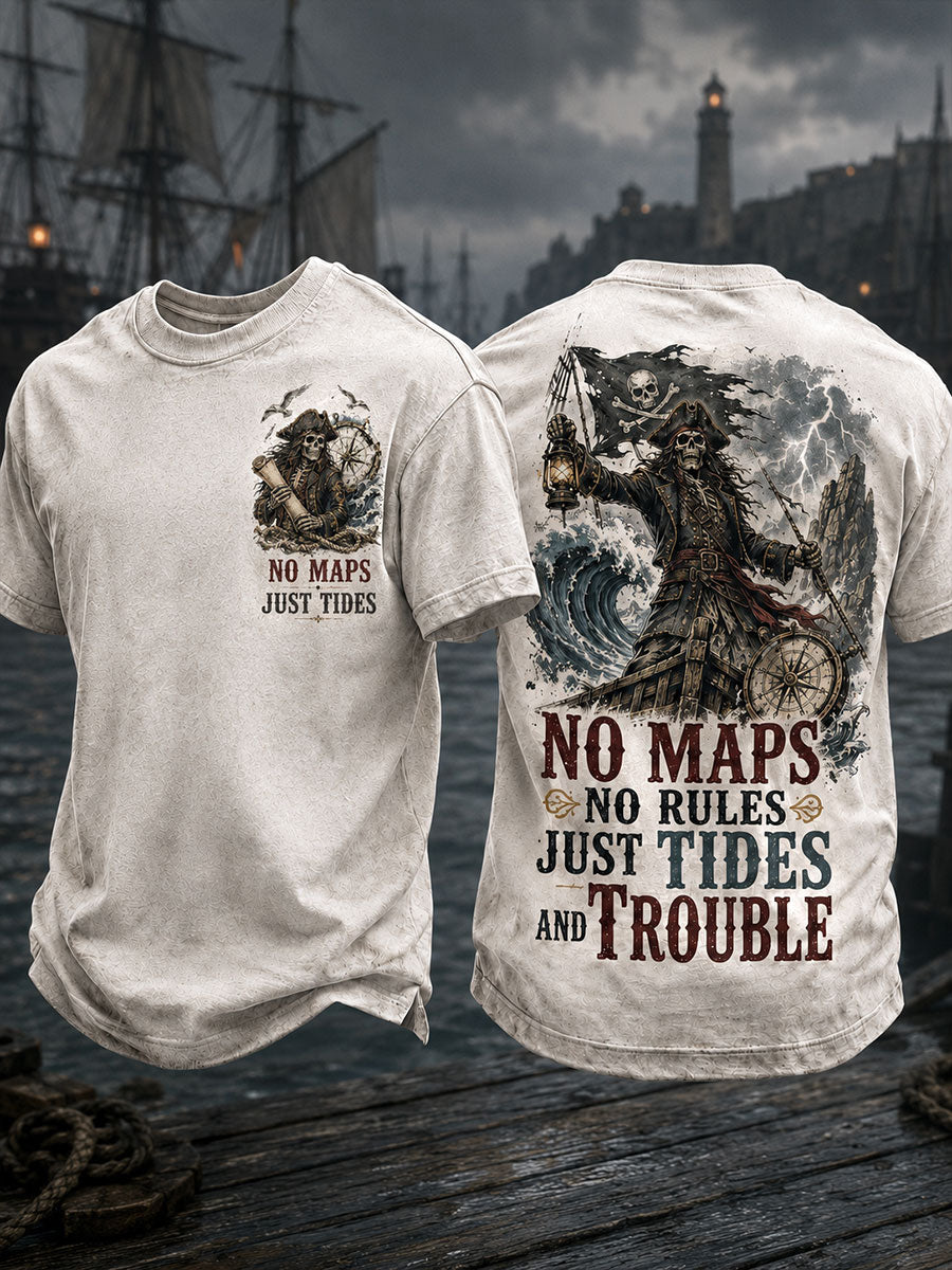 Men's "NO MAPS NO RULES JUST TIDES AND TROUBLE" Tops