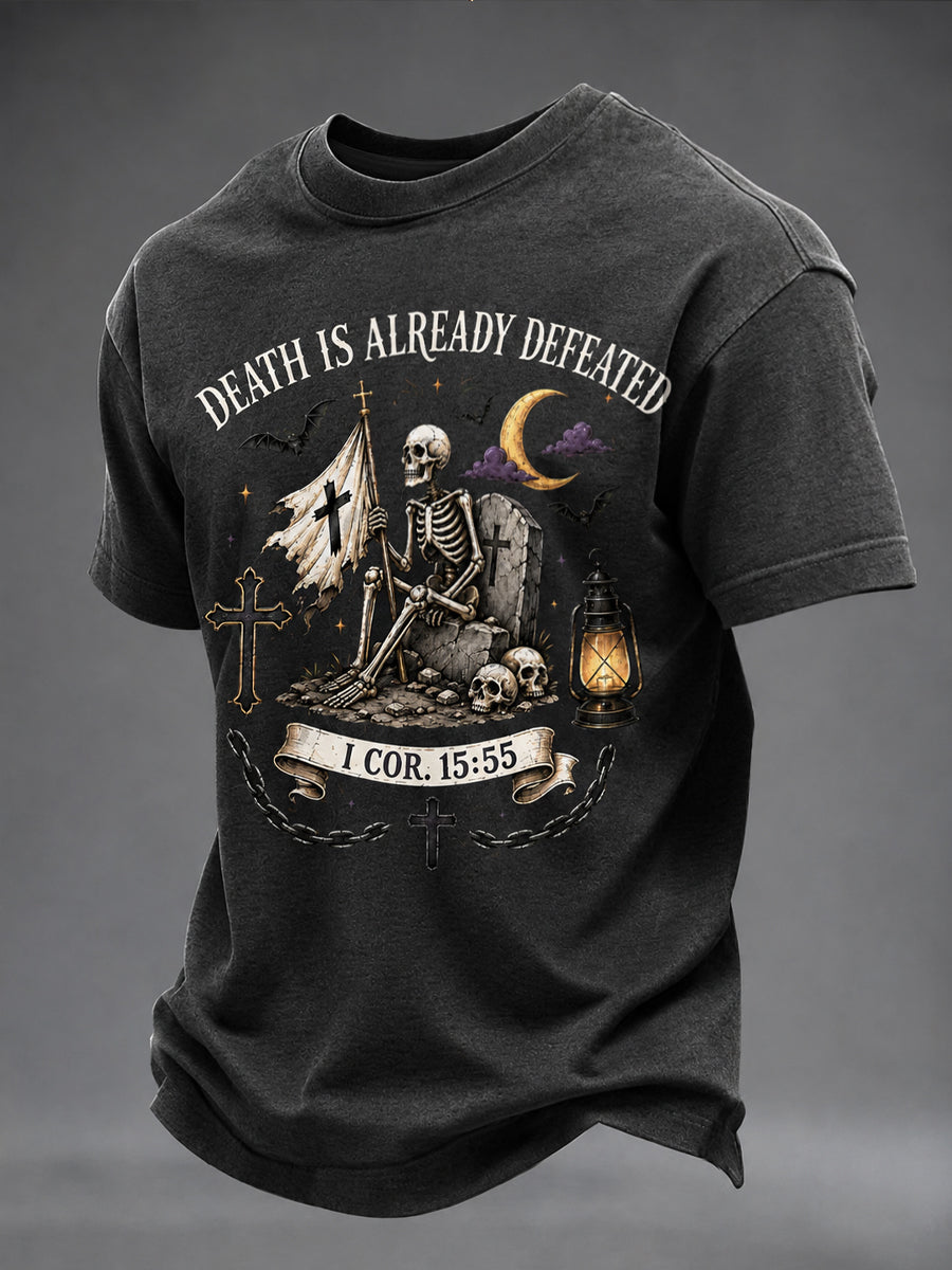 Men's “DEATH IS ALREADY DEFEATED” Printed T-shirt