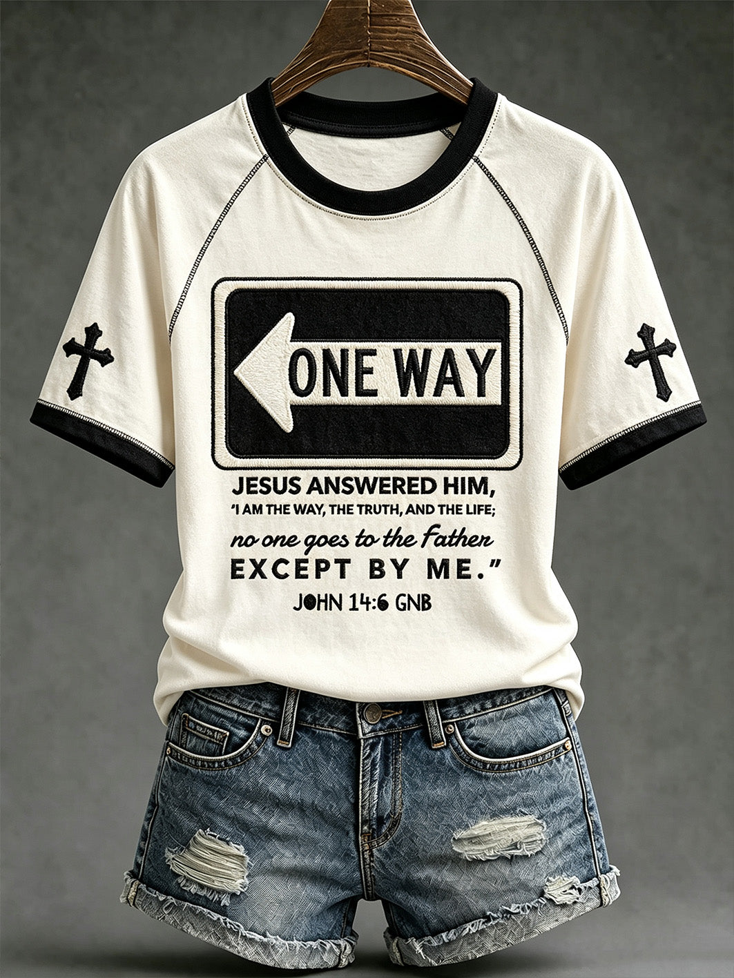 Women's faith-themed fun pattern casual short-sleeve T-shirt