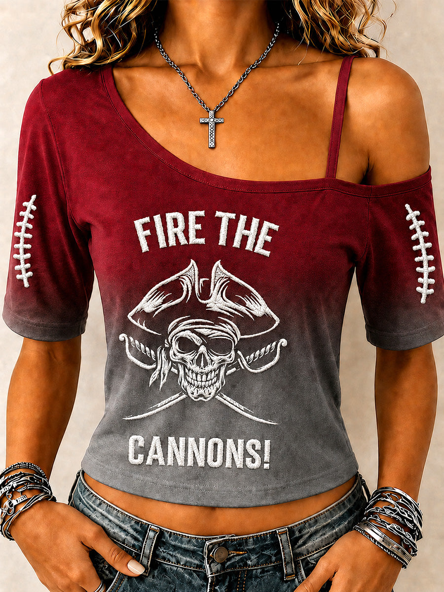 Women's Football Fan Print T-shirt