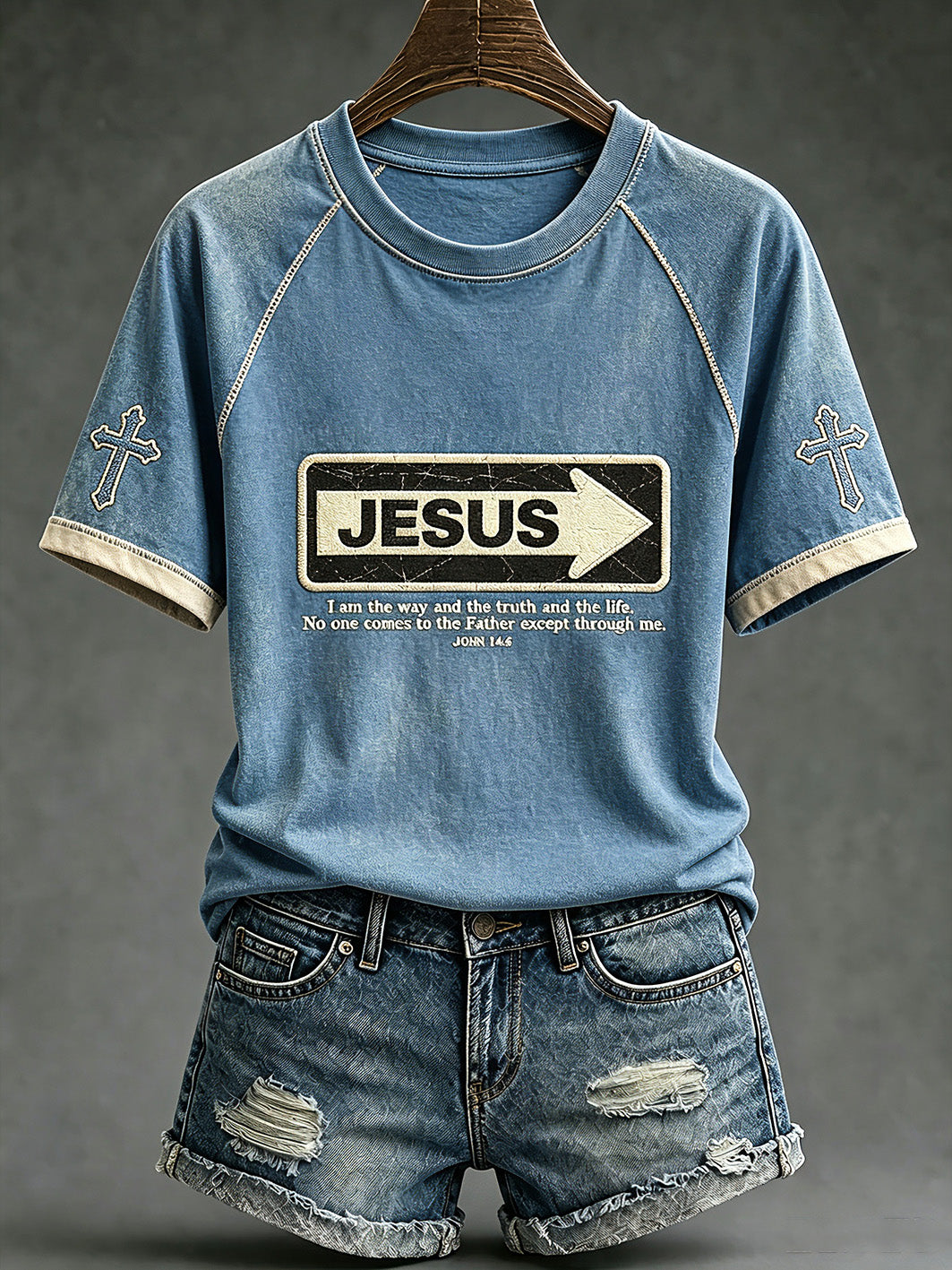 Women's faith-themed fun pattern casual short-sleeve T-shirt