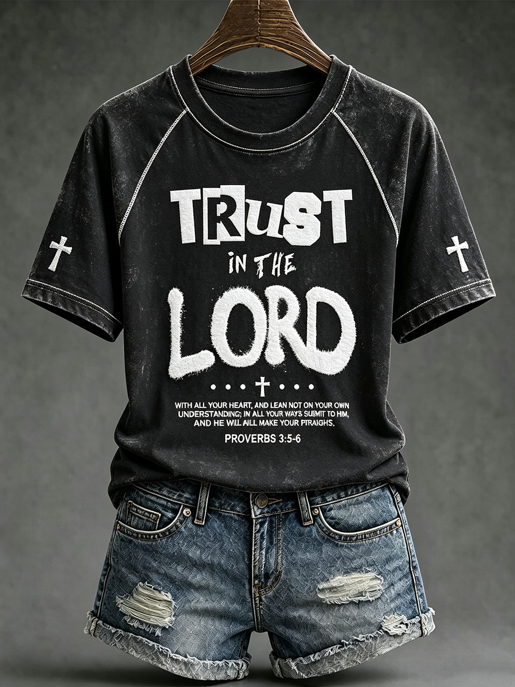 Women's faith-themed fun pattern casual short-sleeve T-shirt