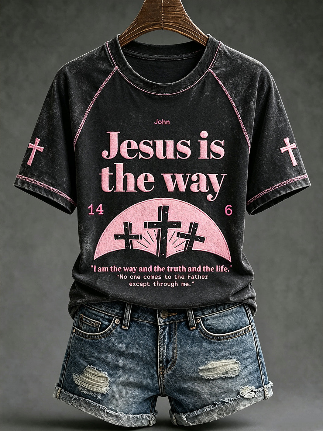 Women's faith-themed fun pattern casual short-sleeve T-shirt