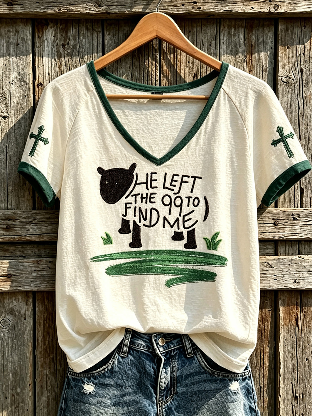 Women's faith-themed fun pattern casual short-sleeve T-shirt