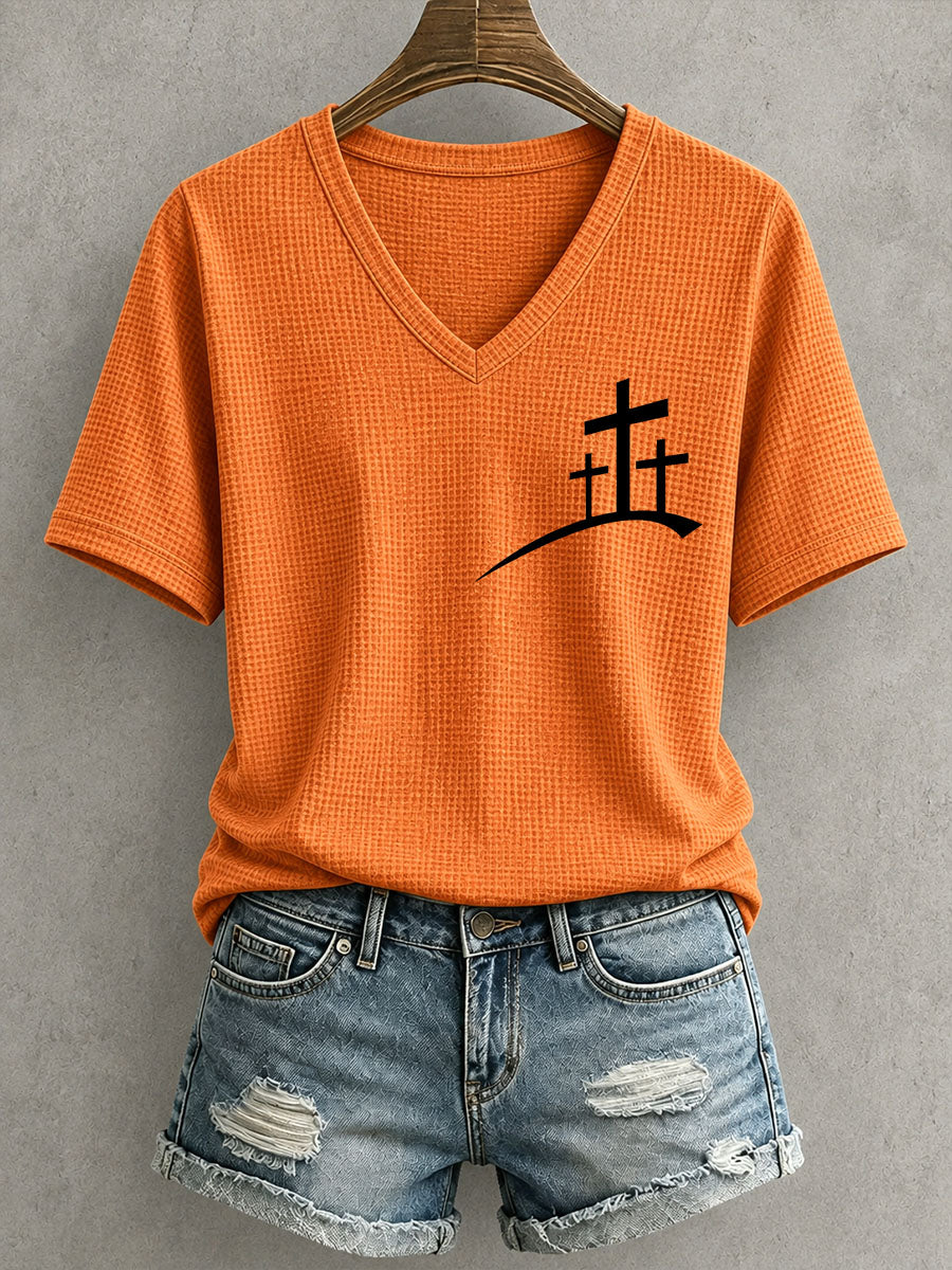 Women's Faith Cross Waffle Top
