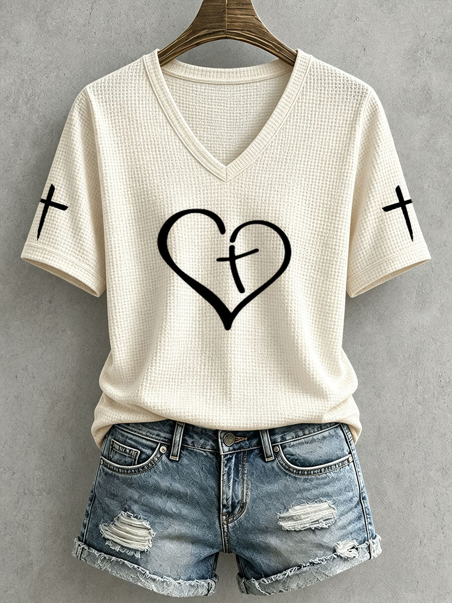 Women's Faith Cross Waffle Top