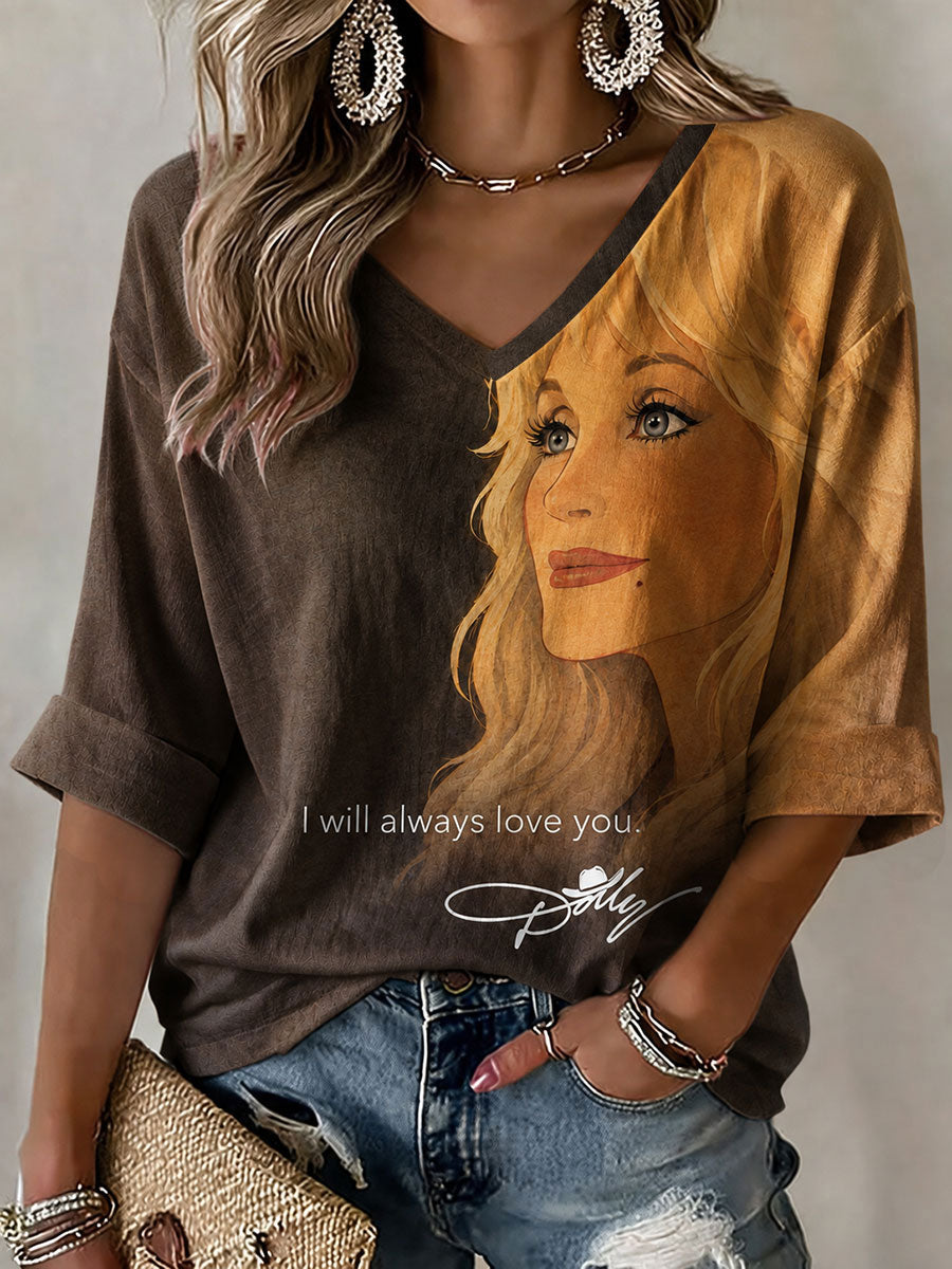 Women’s Country Music Print Casual T-Shirt