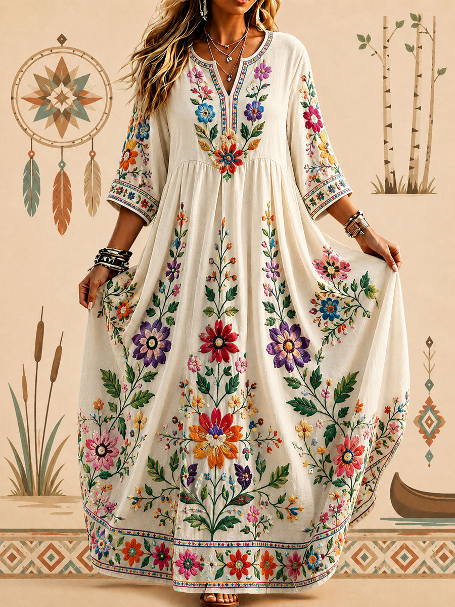 Women's Indigenous Print Casual Dress