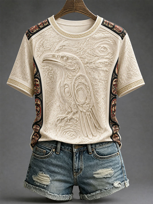 Women's Indigenous Art Print Casual T-Shirt