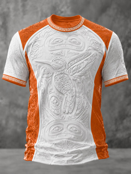 Men's Indigenous Art Print Casual T-Shirt