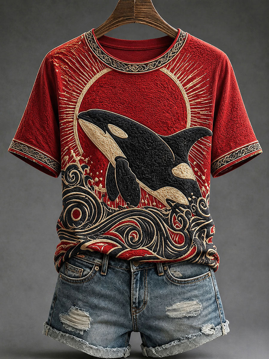 Women’s Indigenous Print Casual T-Shirt