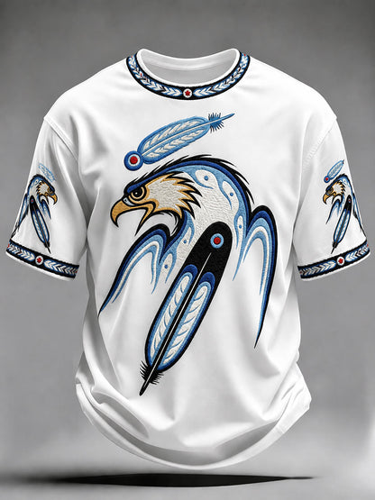 Men's Indigenous Art Print Casual T-Shirt