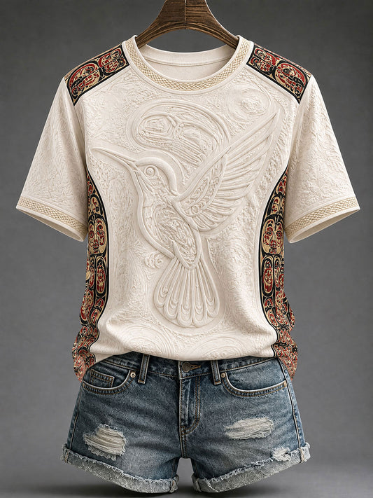 Women's Indigenous Totem Print Casual T-Shirt
