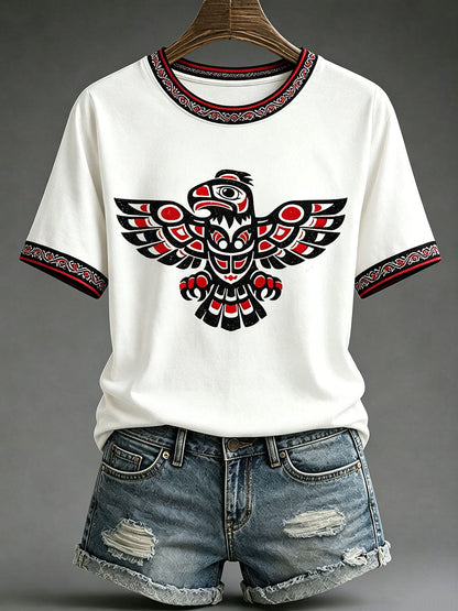 Women's Indigenous Art Print Casual T-Shirt