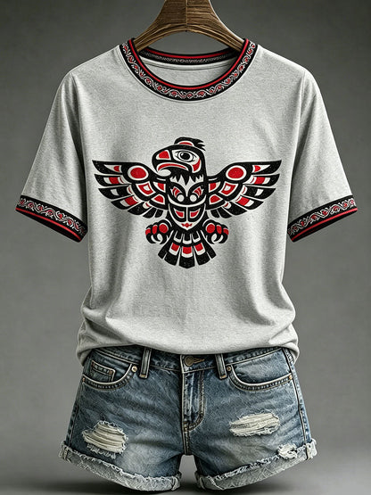 Women's Indigenous Art Print Casual T-Shirt