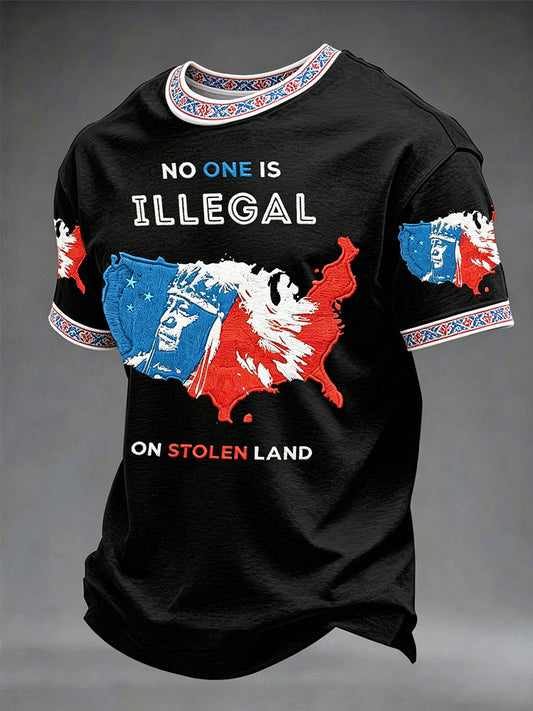 "No One Is Illegal on Stolen Land" — International Indigenous Peoples' Day Casual Unisex T-Shirt