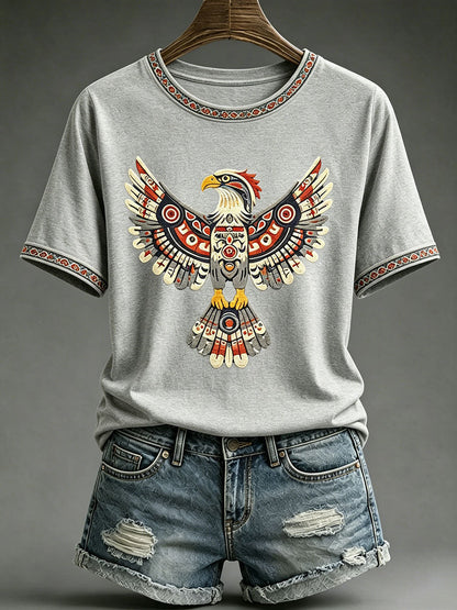 Women's Indigenous Art Print Casual T-Shirt