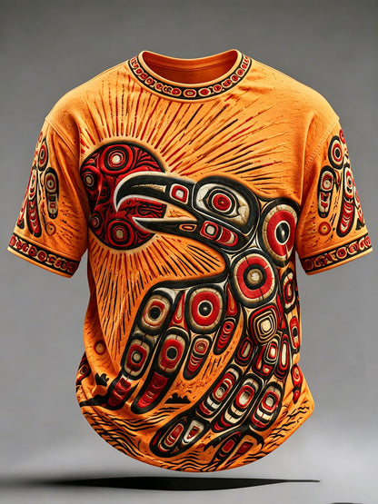 Men's Indigenous Print Casual T-Shirt