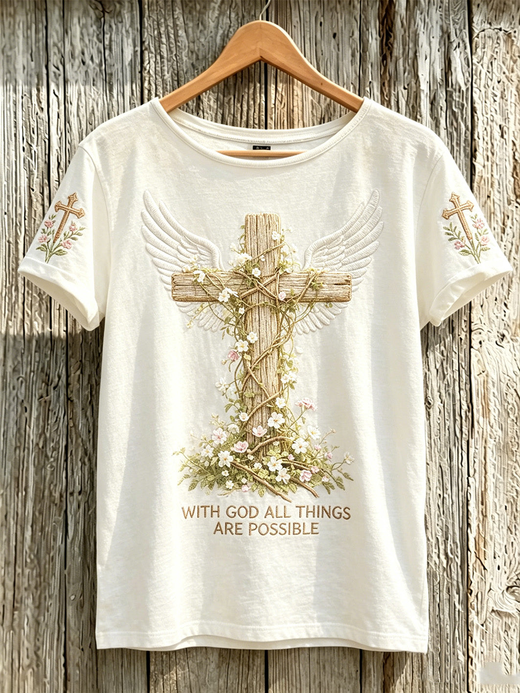 Women's faith element pattern printed casual short-sleeve T-shirt