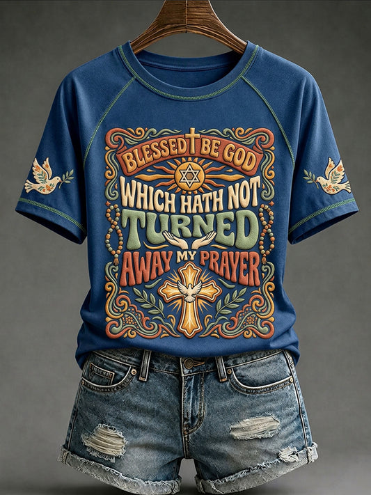 Women's Religious Print Casual Short-Sleeve T-Shirt