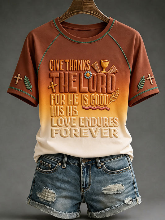 Women's Religious Print Casual Short-Sleeve T-Shirt
