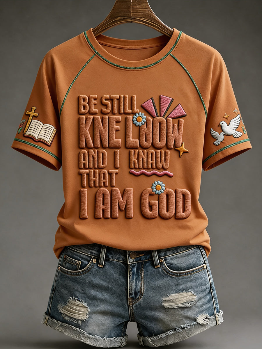 Women's Religious Print Casual Short-Sleeve T-Shirt