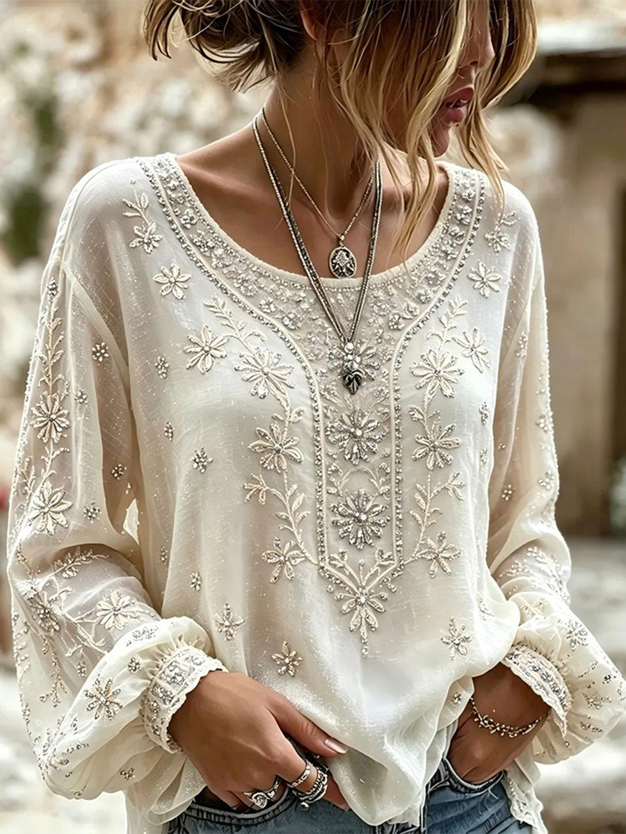 Women's Elegant Cotton and Linen Top