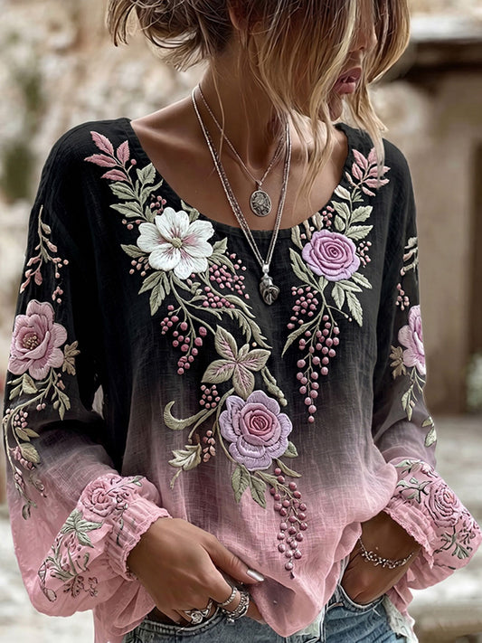 Women's Elegant Cotton and Linen Top