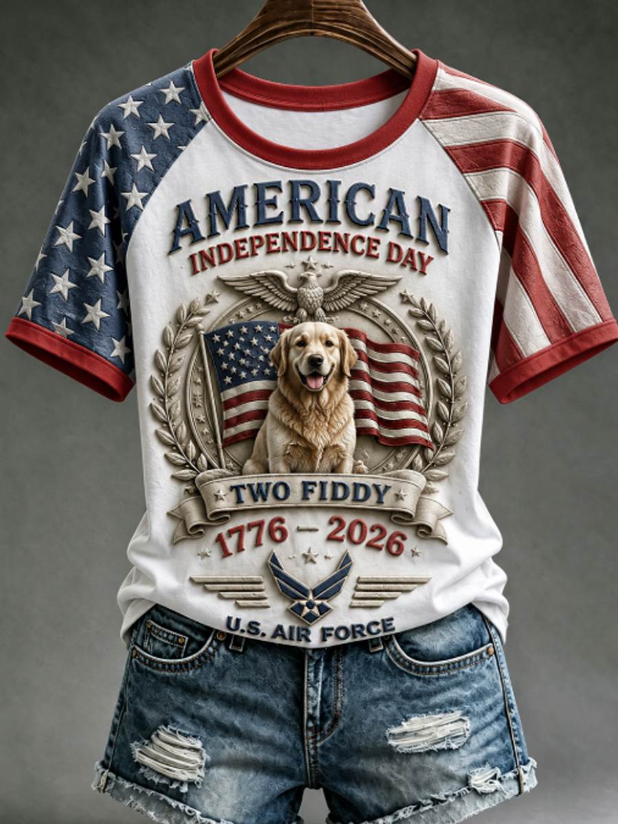 Women's round neck short sleeve T-shirt