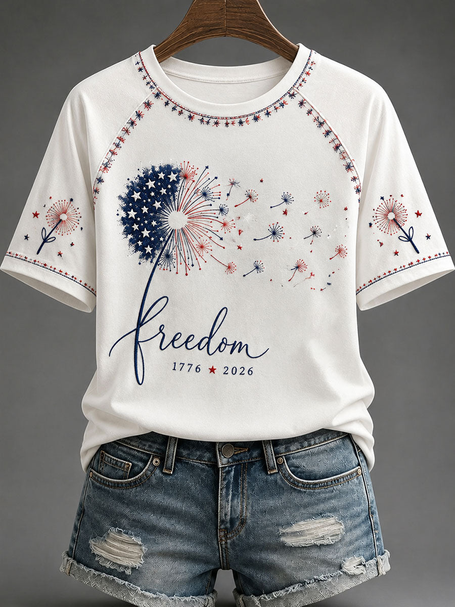 Women's USA 1776-2026 Printed Casual T-Shirt