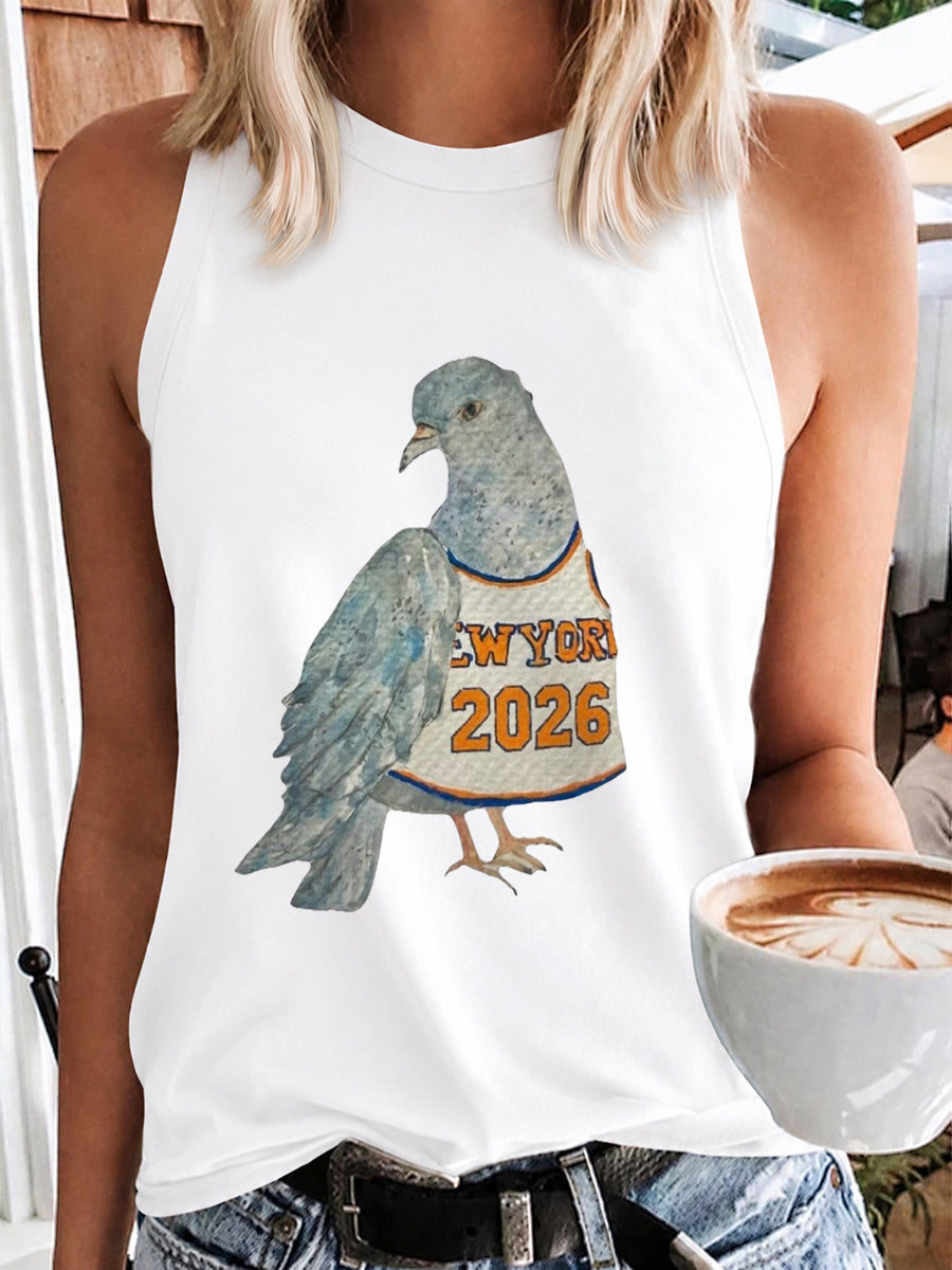 Women's Basketball Pigeon Retro Vest Top