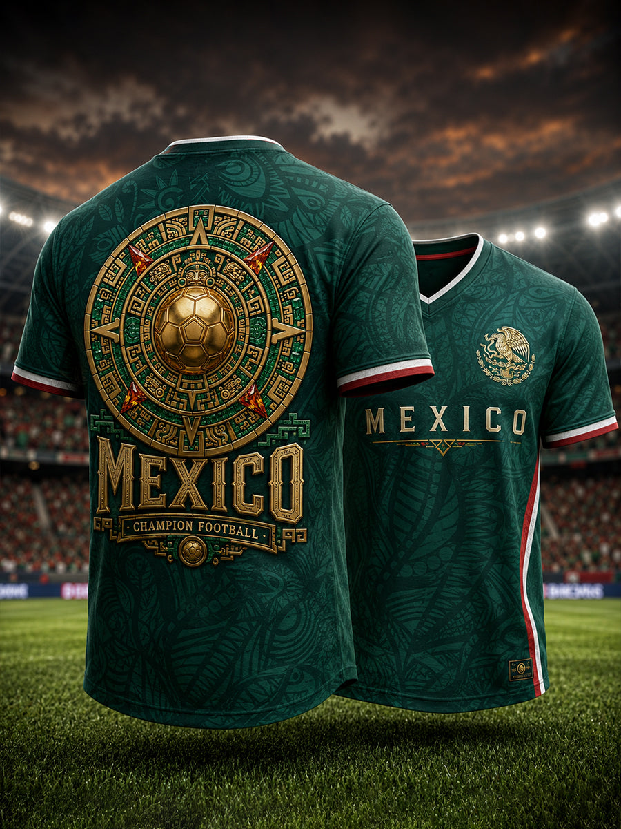 Men's Mexican Football Match Cheer Art Print T-Shirt
