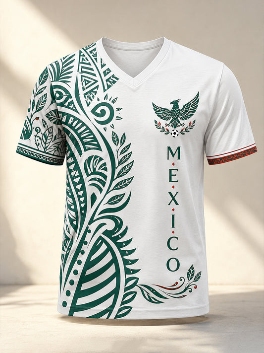 Men's Mexican Football Match Cheer Art Print T-Shirt