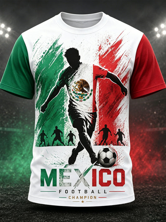 Men's Mexican Football Match Cheering Element Art Print T-Shirt