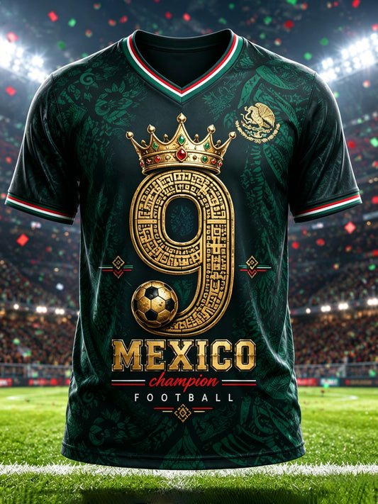 Men's Mexican Football Match Cheer Art Print T-Shirt