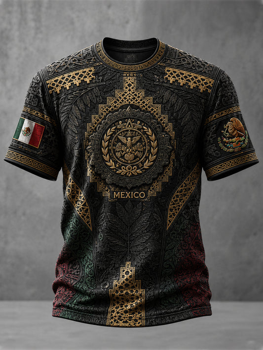 Men's Mexico Football Lover Papel Picado Art Printed T-shirt