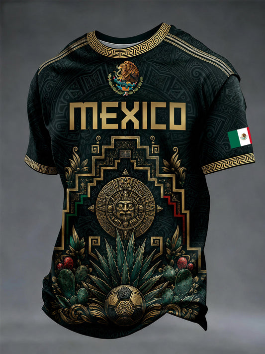 Men's Mexico Print Casual Tee