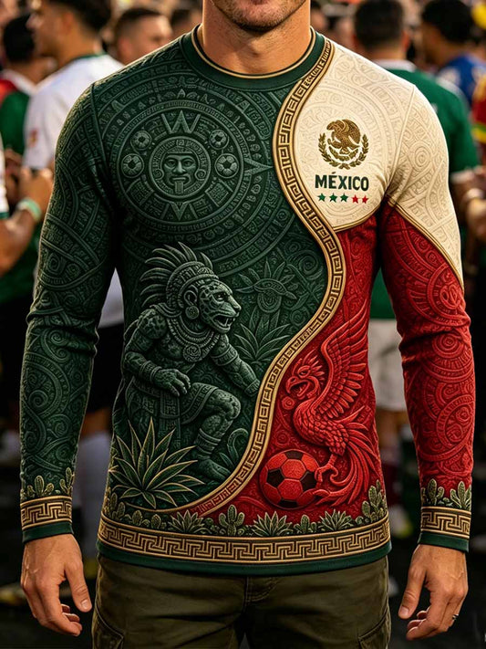 Men's Mexican Football Print Sweatshirt