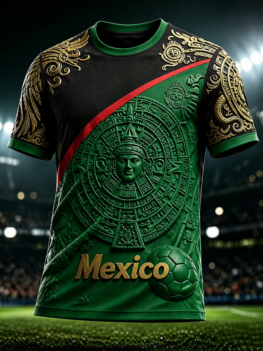 Men's Mexican Soccer Print short sleeves t-shirt